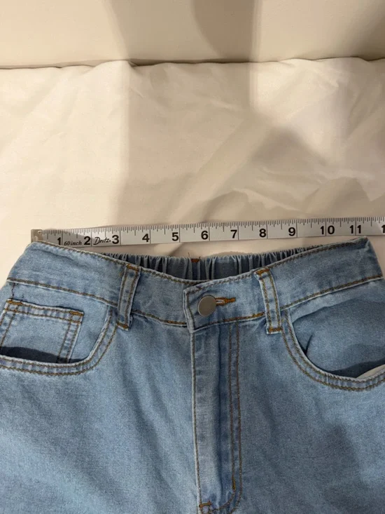 SHEIN Light Blue Flare Ruffle Jeans - Picture 4 of 7